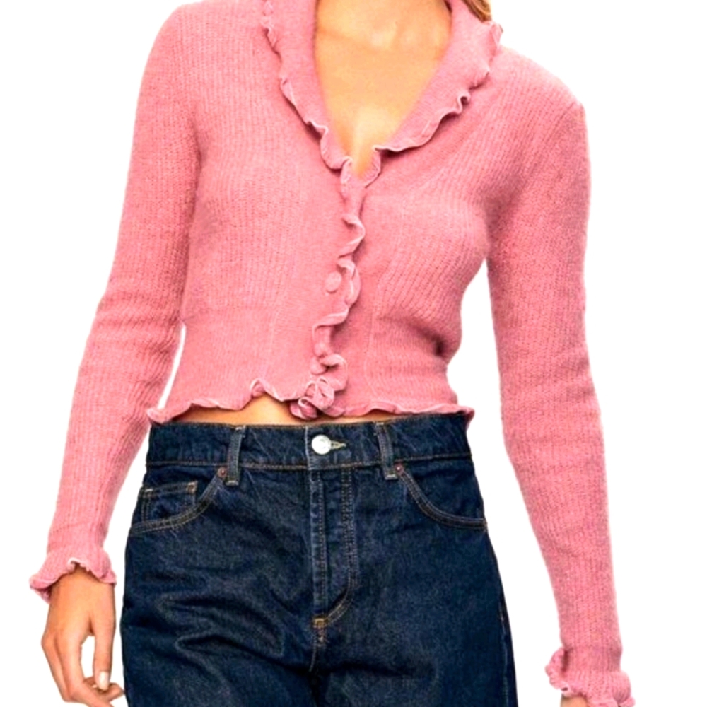Zara sweater with Ruffle medium NW